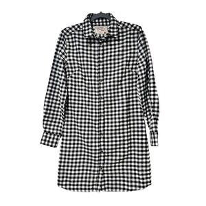 Jachs MFG Co‎ Plaid Shirt Dress Long Sleeve Black and White Size S